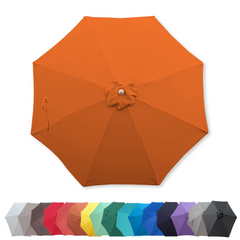 9ft Market Patio Umbrella 8 Rib Replacement Canopy Tuscan Orange