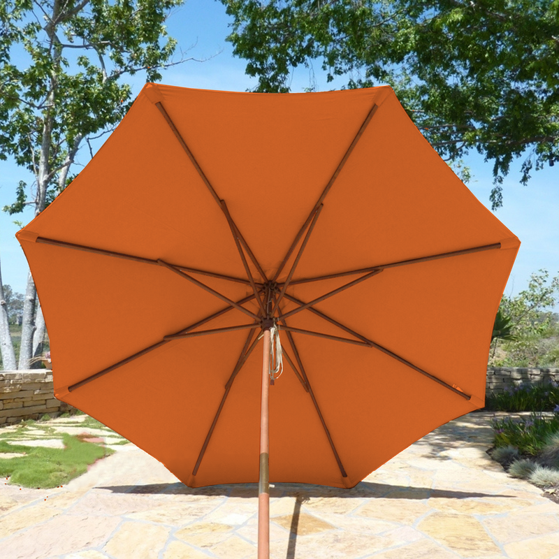 9ft Market Patio Umbrella 8 Rib Replacement Canopy Tuscan Orange