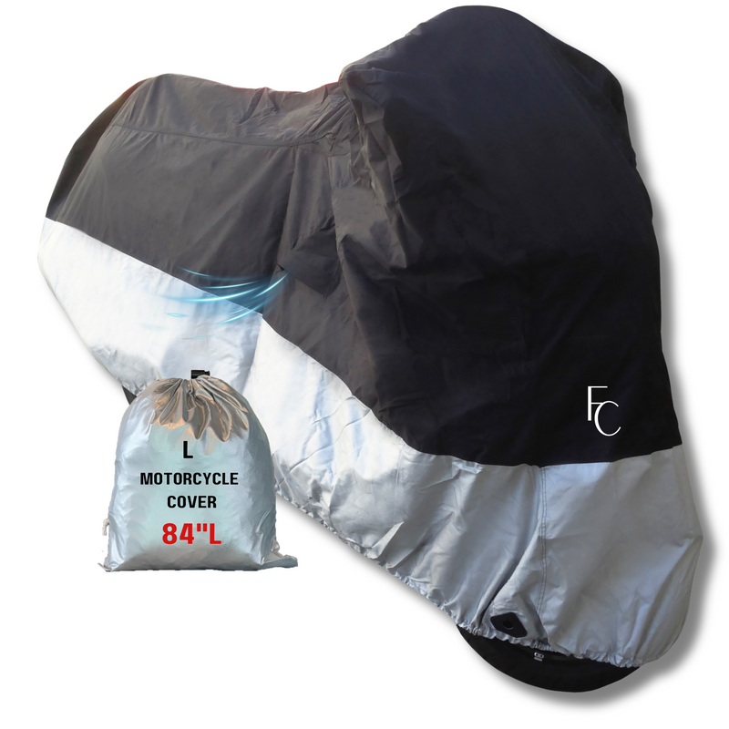 Deluxe All Season Light Weight Motorcycle Cover (L) Black