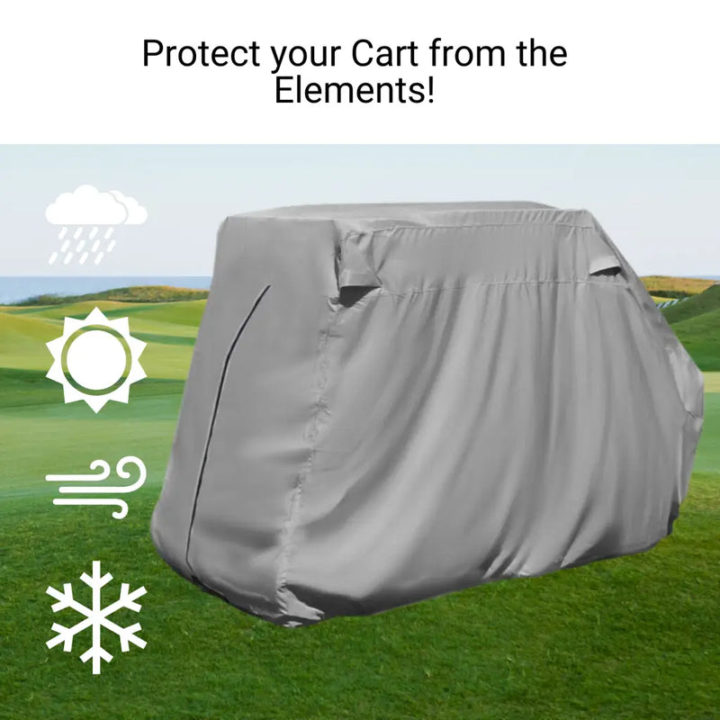 4 Passenger Golf Cart Storage Cover (2 Short Roof 58) Grey -