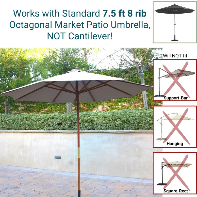 7.5 ft Market Patio Umbrella 8 Rib Replacement Canopy Taupe