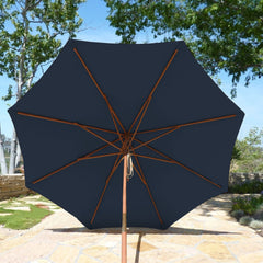11ft Market Patio Umbrella 8 Rib Replacement Canopy Dark Blue