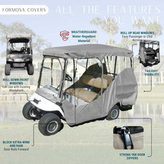 The 4 Passenger Golf Cart Driving Enclosure Cover (4 Seater Long Roof 80