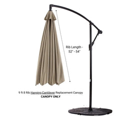 9 ft Cantilever Hanging Umbrella 6 Rib Replacement Canopy