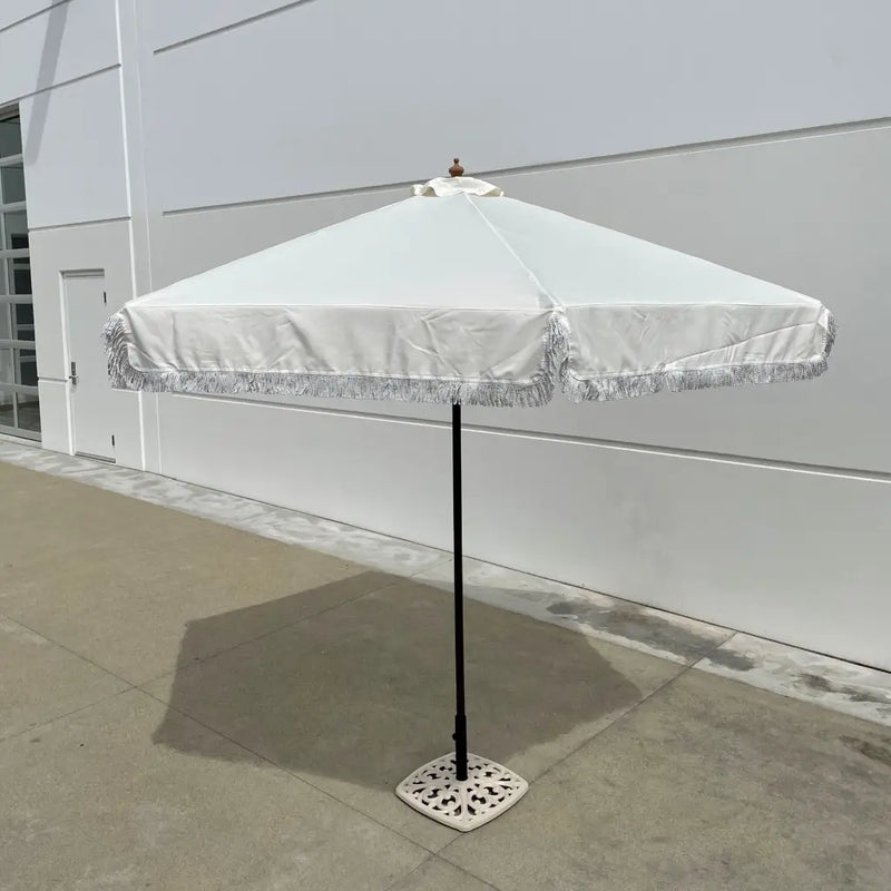 9ft 6 Ribs Replacement Umbrella Canopy w/Fringed Valance in