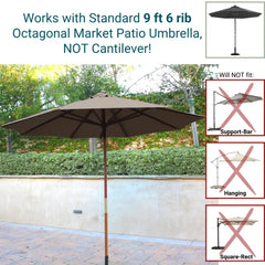 9ft Market Patio Umbrella 6 Rib Replacement Canopy Cocoa - 9