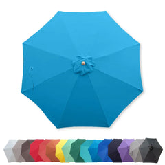 9ft Market Patio Umbrella 8 Rib Replacement Canopy Aqua