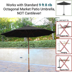 9ft Market Patio Umbrella 8 Rib Replacement Canopy Black