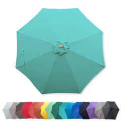 9ft Market Patio Umbrella 8 Rib Replacement Canopy Glacier Blue