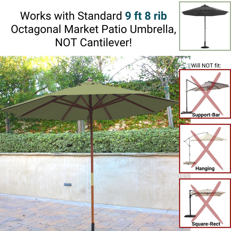 9ft Market Patio Umbrella 8 Rib Replacement Canopy Seafoam Green