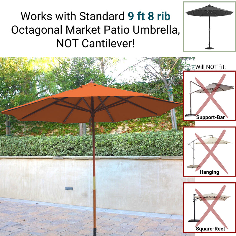 9ft Market Patio Umbrella 8 Rib Replacement Canopy Tangerine