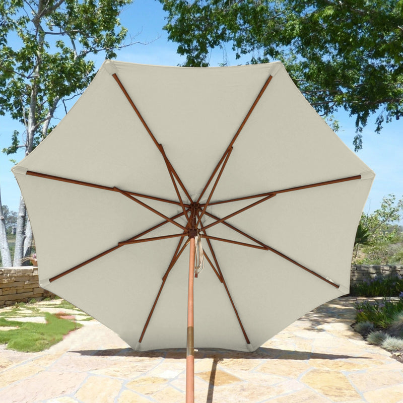 9ft Market Patio Umbrella 8 Rib Replacement Canopy Natural