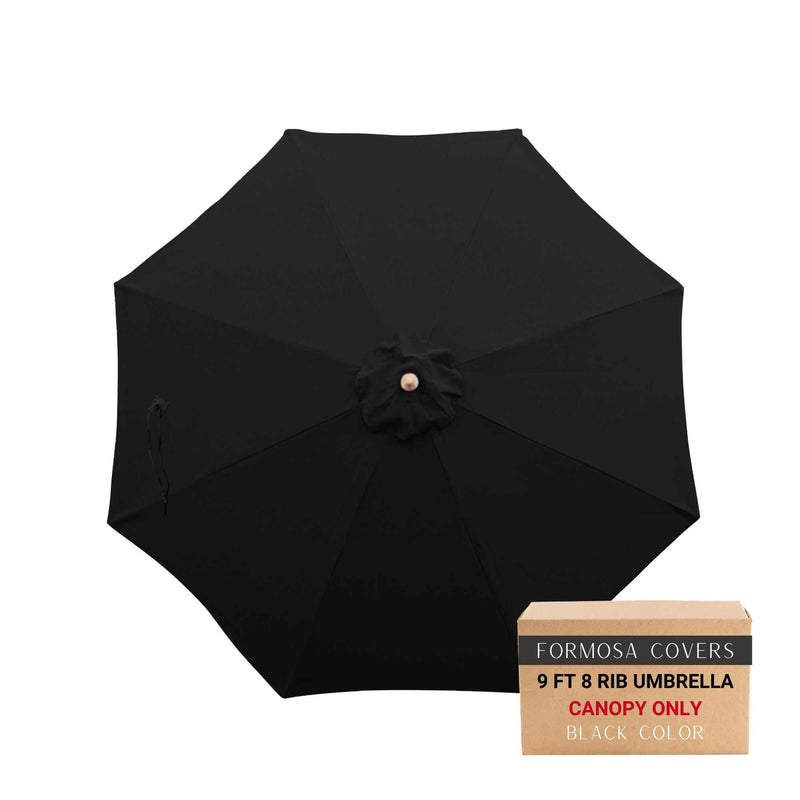 9ft Market Patio Umbrella 8 Rib Replacement Canopy Black Olefin