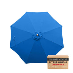 9ft Market Patio Umbrella 8 Rib Replacement Canopy Capri Blue Olefin