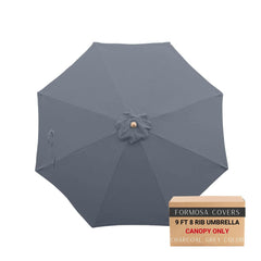 9ft Market Patio Umbrella 8 Rib Replacement Canopy Charcoal Grey