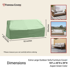 Patio Outdoor Large Sofa Cover Up to 93