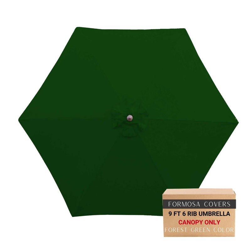 9ft Market Patio Umbrella 6 Rib Replacement Canopy Forest Green