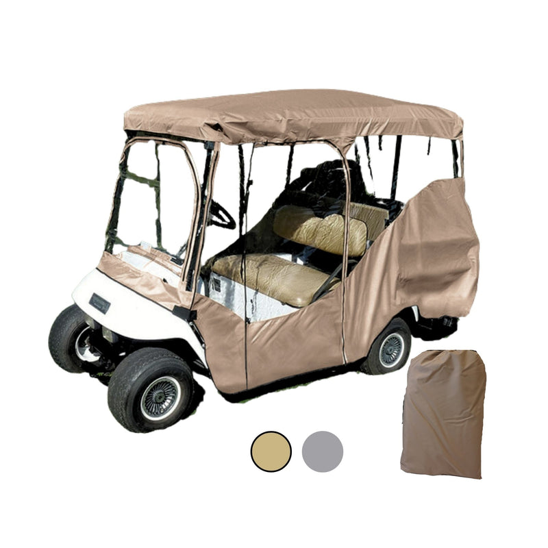 Open Box, Former Model - 4 Passenger Golf Cart Driving Enclosure Cover Taupe