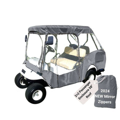 A Formosa Covers 2+2 Passenger Golf Cart Driving Enclosure Cover, designed for a 58