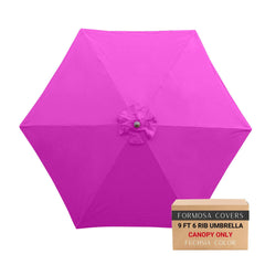 9ft Market Patio Umbrella 6 Rib Replacement Canopy Fuchsia