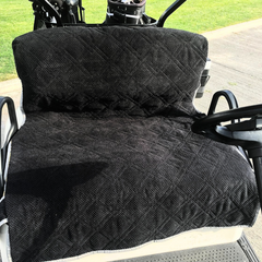 Reversible Golf Cart Dual Seat Blanket Cover Black and Taupe