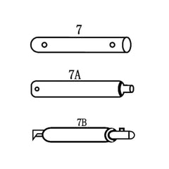 Product Name: White Supporting Pole Set 7, 7A, 7B (Sold as Set)
Brand Name: Formosa Covers

Rewritten Sentence: The White Supporting Pole Set from Formosa Covers includes cylindrical objects labeled 