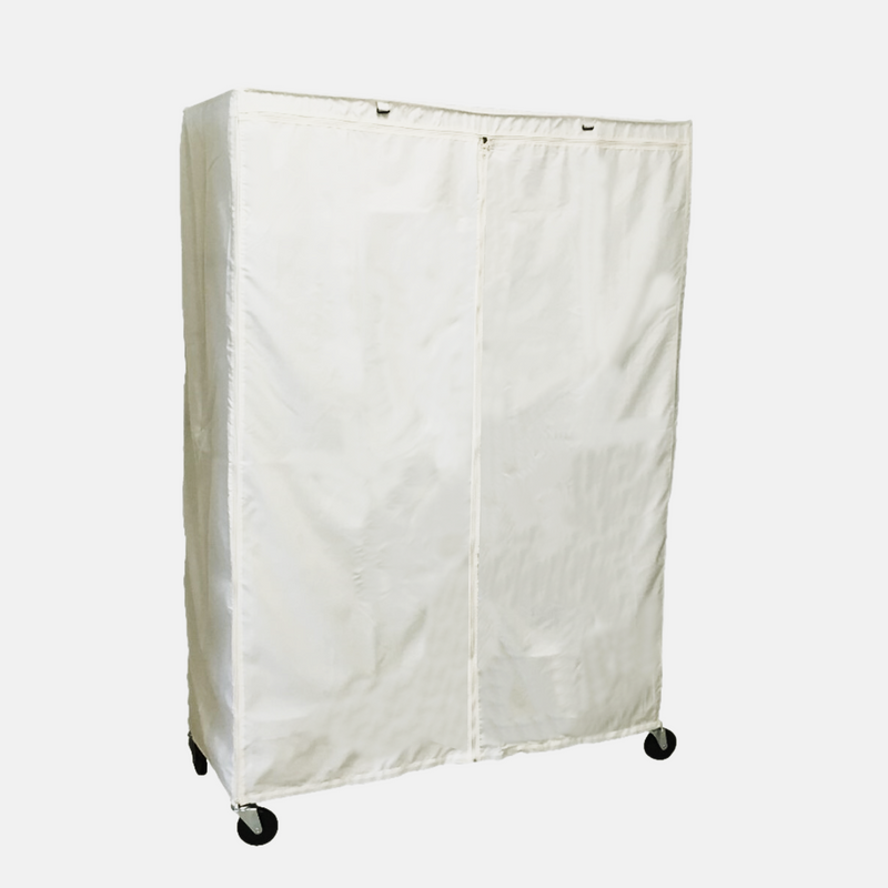 Storage Shelving Unit Cover, fits racks 30"W x 18"D x 72"H one side see through panel in Off White
