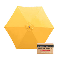 9ft Market Patio Umbrella 6 Rib Replacement Canopy Yellow Olefin