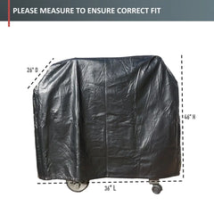 BBQ Outdoor Grill Cover 36L x 26D 46H Black Vinyl - Covers |