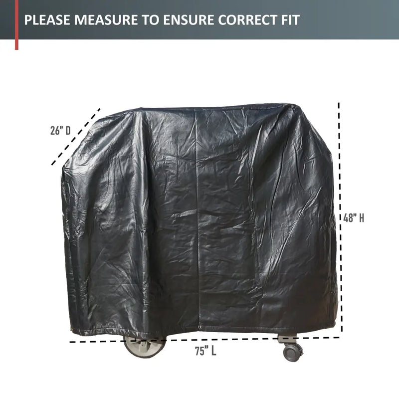 BBQ Outdoor Grill Cover 75L x 26D 48H Black Vinyl - Covers |