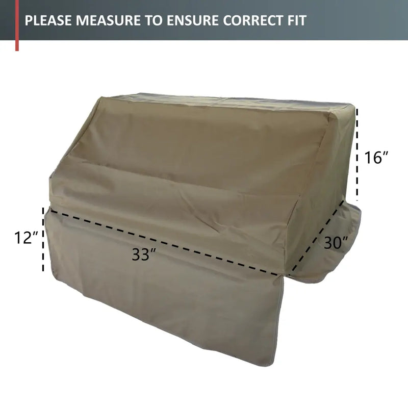 Built-In BBQ Outdoor Gas Grill Cover 33L x 30D 16H Taupe -