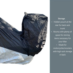 Deluxe Motorcycle Cover with Back Rack Trunk Pouch (XL)