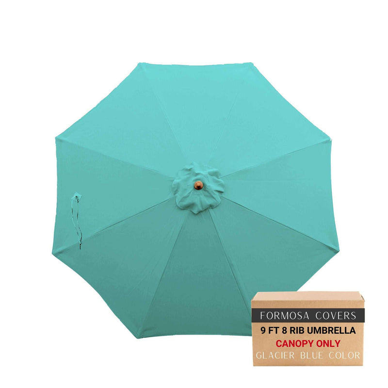 9ft Market Patio Umbrella 8 Rib Replacement Canopy Glacier Blue