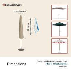 Patio Umbrella Cover Fits 7FT to 11FT Umbrellas Classic