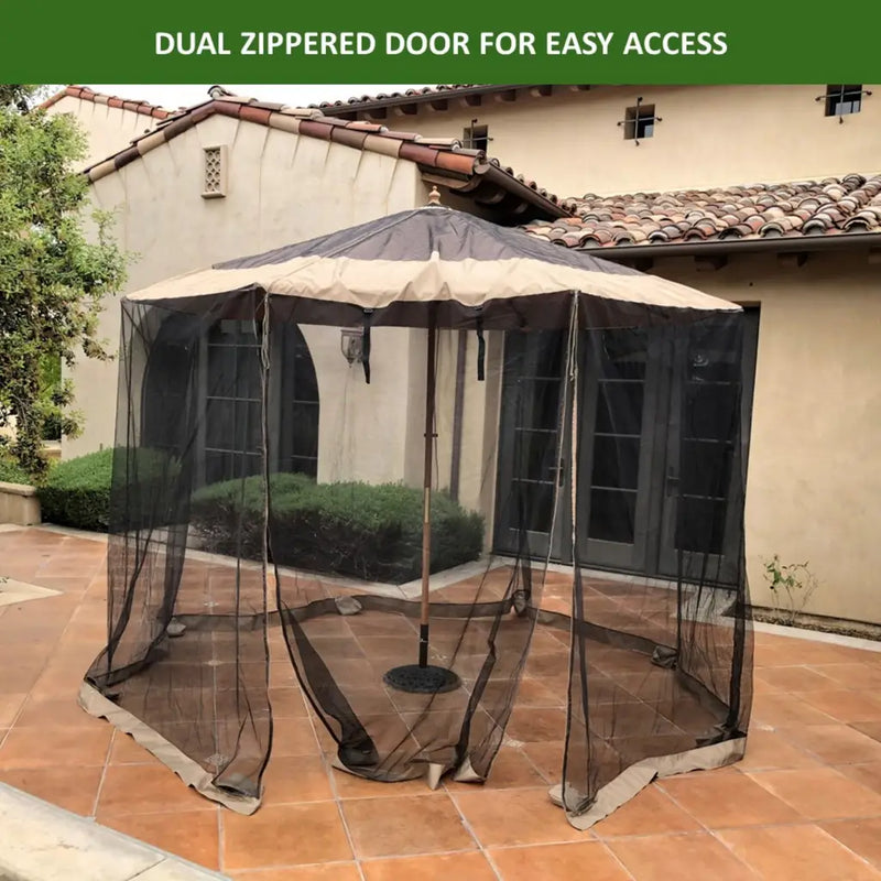 Patio Umbrella Mosquito Screen Netting fit 9ft to 11ft