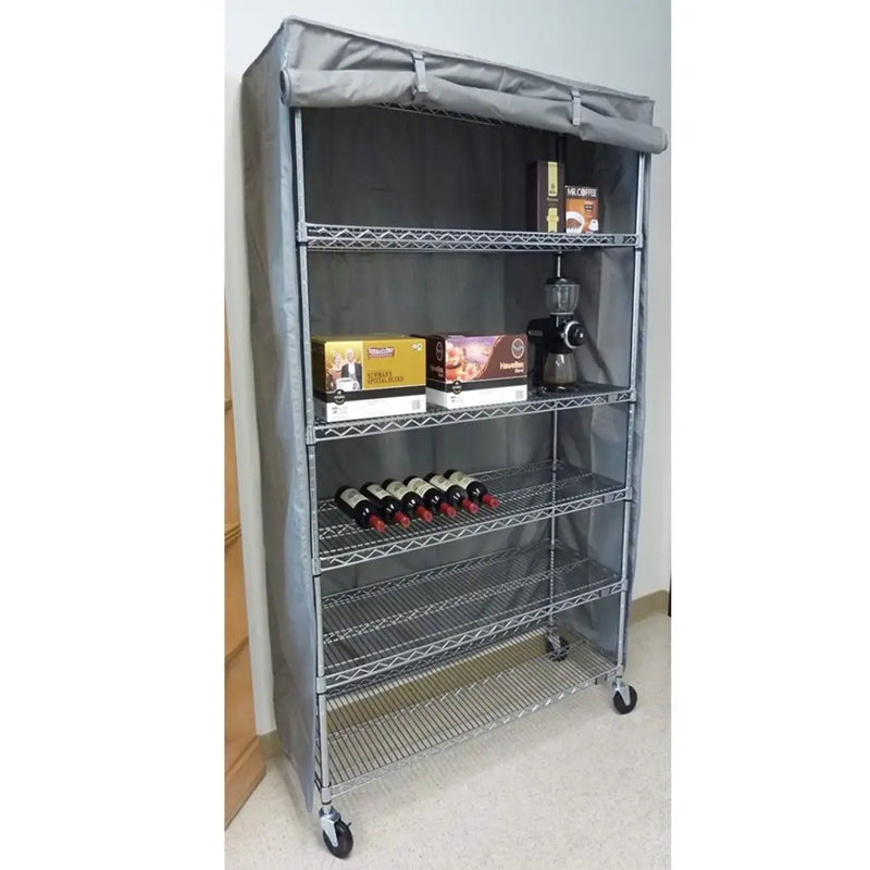 Storage Shelving Unit Cover fits racks 36W x 14D 54H in Grey