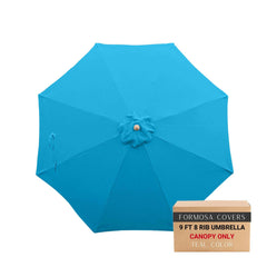 9ft Market Patio Umbrella 8 Rib Replacement Canopy Teal