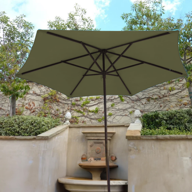 9ft Market Patio Umbrella 6 Rib Replacement Canopy Forest Green