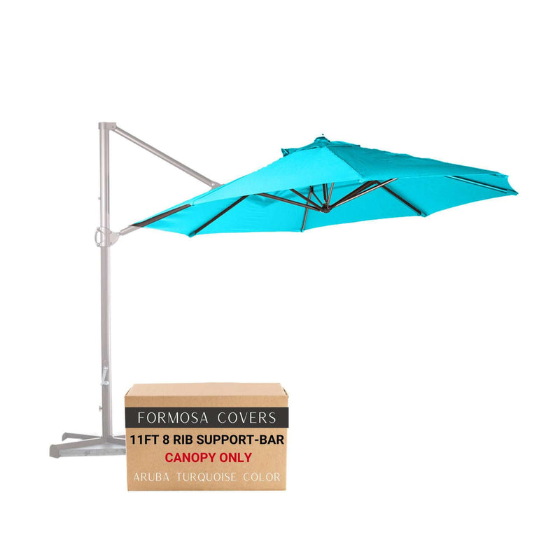 11ft Cantilever Supported Bar Umbrella 8 Rib Replacement Canopy Aruba Turquoise