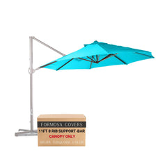 11ft Cantilever Supported Bar Umbrella 8 Rib Replacement Canopy Aruba Turquoise